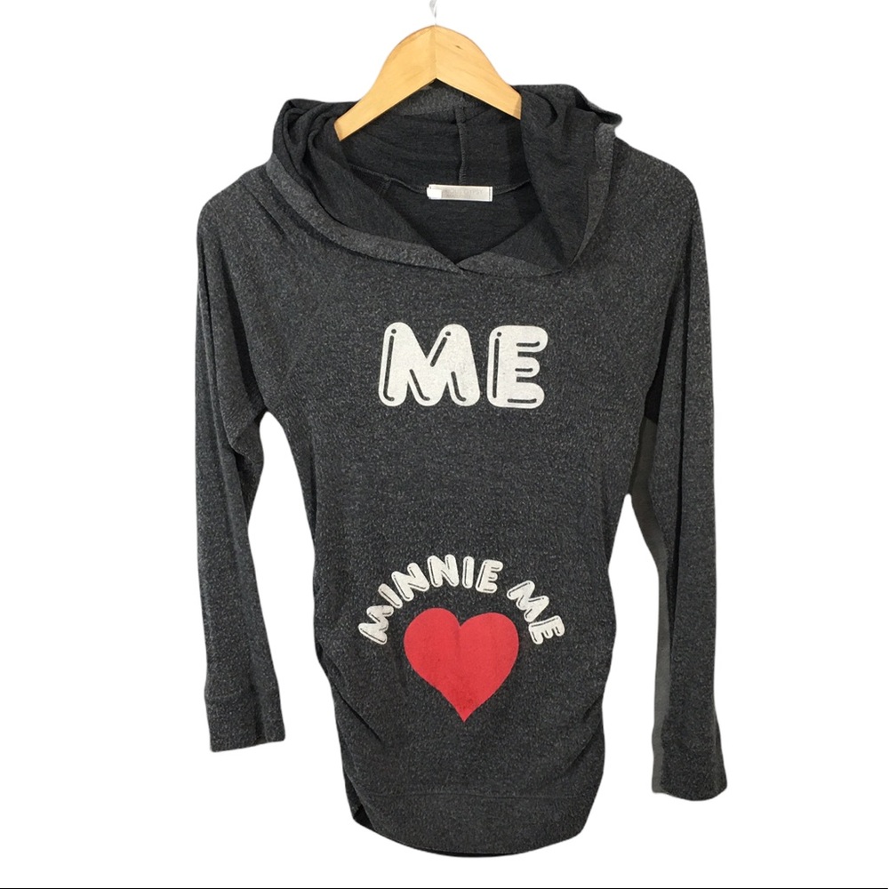 C2 Women’s CURIOUS GYPSY Maternity Minnie Me Heart Hoodie Shirt Top S